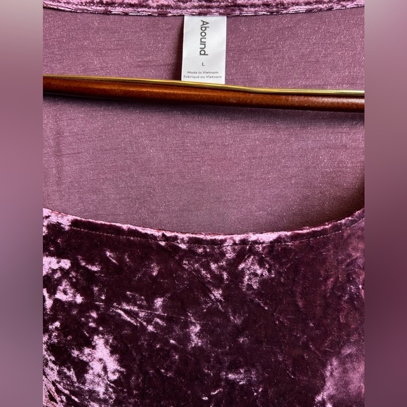 Abound Crop Top Scoop Neck Women Size L Purple Long Sleeve - Picture 5 of 5